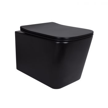 Унитаз подвесной Qtap Tern New Ultra Quiet с сиденьем с сиденьем Soft-Close MATT BLACK QT17332303ASMB