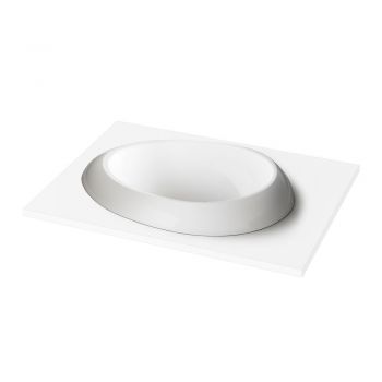 Умывальник в столешницу PAA Organic In, асимметричный, литый камень, 69х48, Glossy Alpine White (IORG_00)