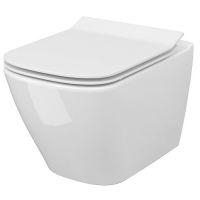 Сет B220 Унитаз подвесной Cersanit City CleanOn прямоугольный с дюропластовым сиденьем Slim с плавным закрыванием и функцией простого снятия
