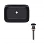 Комплект Qtap Scorpio: Раковина накладная прямоугольная 550х390х120 мм Matt Black + Донный клапан PU03