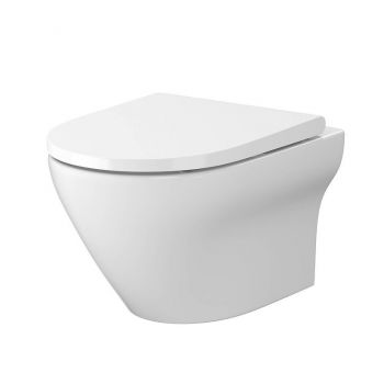 Сет В331 Унитаз подвесной Cersanit Larga EW CleanOn овальный с дюропластовым сидением Slim Wrap с плавным закрыванием и функцией простого снятия