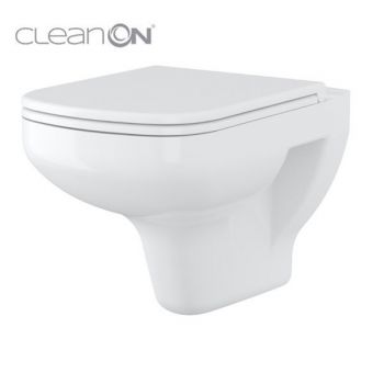 Сет 652 Унитаз подвесной Cersanit Colour CleanOn с дюропластовым сиденьем с плавным закрыванием и функцией простого снятия