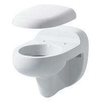 Унитаз подвесной детский Laufen Flora Kids с крышкой бело-красной, белый (H8200310000001/H8910310620001)