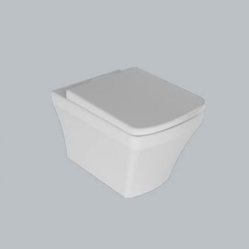 Унитаз подвесной с крышкой Quarter Bath Cross Grand безободковый , белый (70CG03052.00.1.3.01/30SCO.01.02.03.)