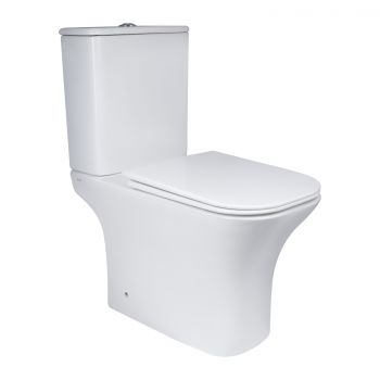 Унитаз-компакт Qtap Presto Quadro безободковый с сиденьем Soft-close QT24221215AW