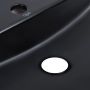 Комплект Qtap Scorpio: Раковина накладная овальная 505x385x120 мм Matt Black + Донный клапан PU03