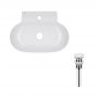 Комплект Qtap Cardinal: Раковина подвесная / накладная овальная 565х400х130 мм White + Донный клапан PU02