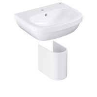 Умивальник підвісний з напівп'єдесталом Grohe Euro Ceramic 55 см, білий (39336000_39201000)