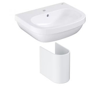 Умивальник підвісний з напівп'єдесталом Grohe Euro Ceramic 55 см, білий (39336000_39201000)