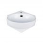 Комплект Qtap Leo N: Раковина подвесная угловая овальная 380x360x130 мм WHITE + Донный клапан PU02O