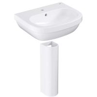 Умивальник підвісний з п'єдесталом Grohe Euro Ceramic 55 см, білий (39336000_39202000)