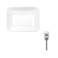 Комплект Qtap Scorpio: Раковина врезная прямоугольная 500х380х145 мм White + Донный клапан PU02