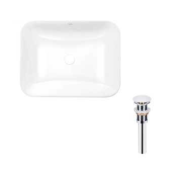 Комплект Qtap Scorpio: Раковина врезная прямоугольная 500х380х145 мм White + Донный клапан PU02