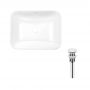 Комплект Qtap Scorpio: Раковина врезная прямоугольная 500х380х145 мм White + Донный клапан PU02