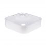 Комплект Qtap Stork: Раковина накладная квадратная 430x430x120 мм White + Донный клапан PU02
