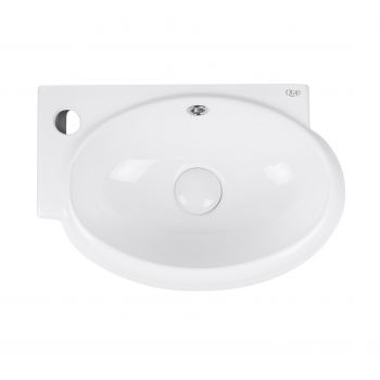 Раковина Qtap Leo 420x280x150 White с донным клапаном QT11115011LW