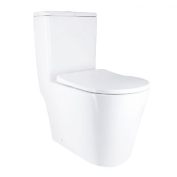 Унитаз-моноблок напольный Qtap Swan Ultra Quiet безободковый с сиденьем Soft-Close WHITE QT16226080AW