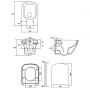 Сет В332 Унітаз підвісний Cersanit Larga EW CleanOn прямокутний з дюропластовим сидінням Slim Wrap з плавним закриванням та функцією простого зняття
