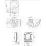 Сет B245 Унітаз підвісний Cersanit VIRGO Clean On з дюропластовим сидінням з плавним закриванням і функцією простого зняття