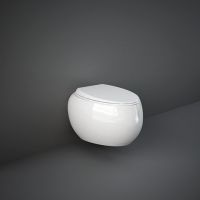 Rak Cloud CLOSC3901WH + CLOWC1446AWHA Унітаз підвісний з кришкою Duroplast, SLIM, Soft Close, Quick Release, безобідковий, білий глянець