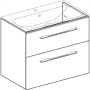 Шкаф для встраиваемого умывальника Geberit Selnova Square slim rim, с двумя ящиками, орех темный (501.210.00.1)