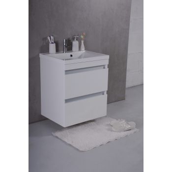 Тумба с раковиной Fancy Marble Borneo 600 мм. белая