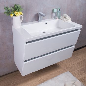 Тумба с раковиной Fancy Marble Cyprus 850 мм. белая