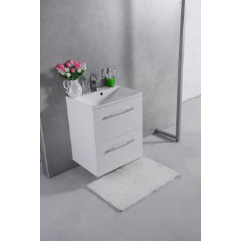 Тумба с раковиной Fancy Marble Santorini 600 мм. белая