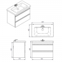 Тумба з раковиною Devit 753080W Frame 80 см. біла