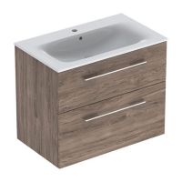 Шафа з умивальником Geberit Selnova Square, горіх темний/білий (501.210.00.1/500.995.00.1)
