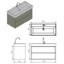 Тумба + раковина Devit Quadra 083100W 100 см. Глянцева