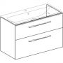 Шкаф для встраиваемого умывальника Geberit Selnova Square slim rim, с двумя ящиками, белый (501.212.00.1)