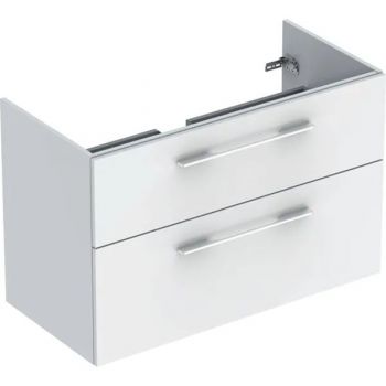 Шкаф для встраиваемого умывальника Geberit Selnova Square slim rim, с двумя ящиками, белый (501.212.00.1)
