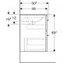 Тумба з умивальником Geberit Selnova Square 501.237.00.1 60 см. Slim rim Anthracite
