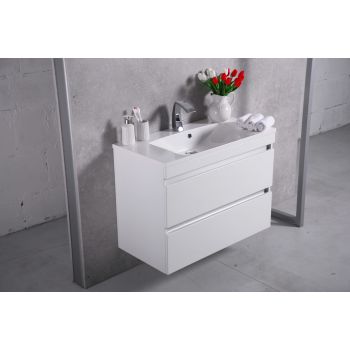 Тумба с раковиной Fancy Marble Borneo 900 мм. белая