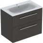 Тумба з умивальником Geberit Selnova Square 501.241.00.1 80 см. Slim rim Anthracite