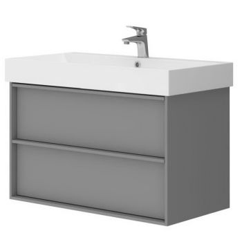 Тумба + раковина Devit Quadra 083070G 70 см. серая матовая