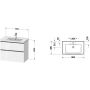 Тумба + раковина Duravit D-Neo DE012401818 80 см. Білий матовий