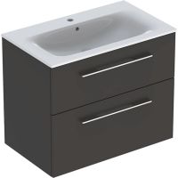 Тумба з умивальником Geberit Selnova Square 501.241.00.1 80 см. Slim rim Anthracite