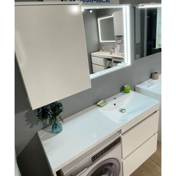 Зеркальный шкаф Fancy Marble Jamaica 150х72 см. белая