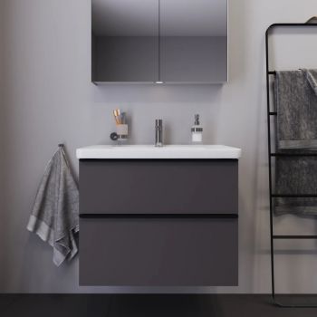 Тумба + раковина Duravit D-Neo DE012104949 80 см. Графіт матовий