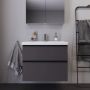 Тумба + раковина Duravit D-Neo DE012104949 80 см. Графіт матовий