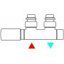 Набо вентелей для полотенцесушителя Terma Set Of Valves правый, хром WRZT5G2-CR