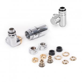Набір вентилів для рушникосушки Terma Set Of Valves лівий, хром WRZTCG4-CR