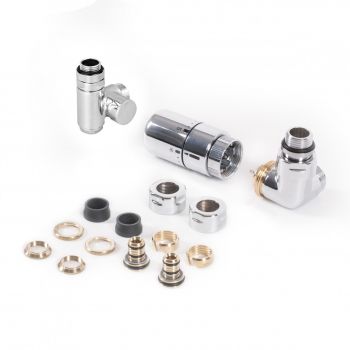 Набір вентилів для рушникосушки Terma Set Of Valves правий, хром WRZTCG5-CR