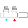 Набо вентелей для полотенцесушителя Terma Set Of Valves левый, хром WRZT5G1-CR