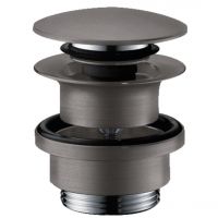Донный клапан для умывальника Hansgrohe с переливом push-open, Brushed Black (50100340)