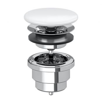 Донний клапан з керамічною кришкою Villeroy & Boch, Stone White (680800RW)