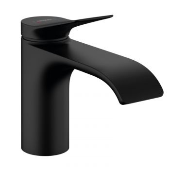 Смеситель для умывальника Hansgrohe Vivenis 80 с донным клапаном pop-up, черный матовый (75010670)