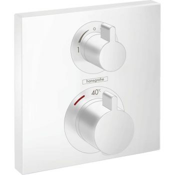 Термостат прихованого монтажу Hansgrohe Ecostat Square 2 режиму, білий матовий (15714700)